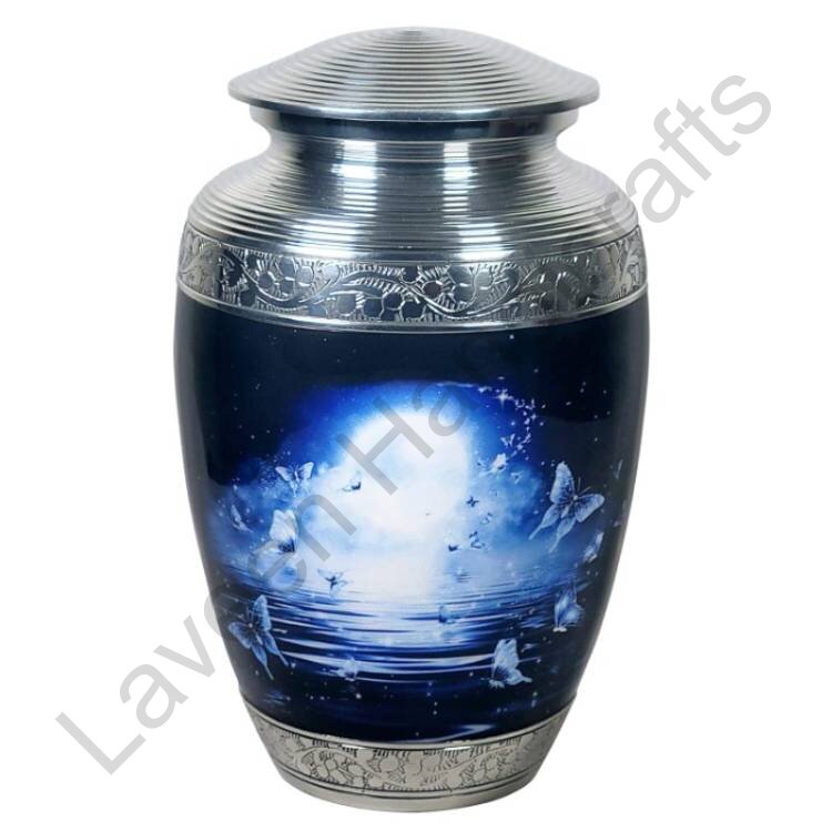 Moonlit Butterfly Human Urn Blue