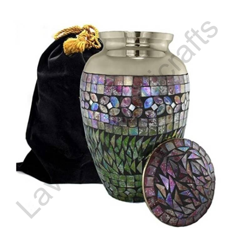 Iridescent Human Urn Purple With Pouch