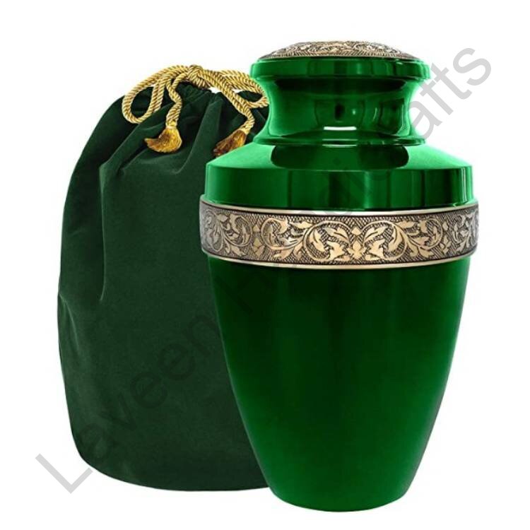 Emerald Band Human Urn Green With Pouch