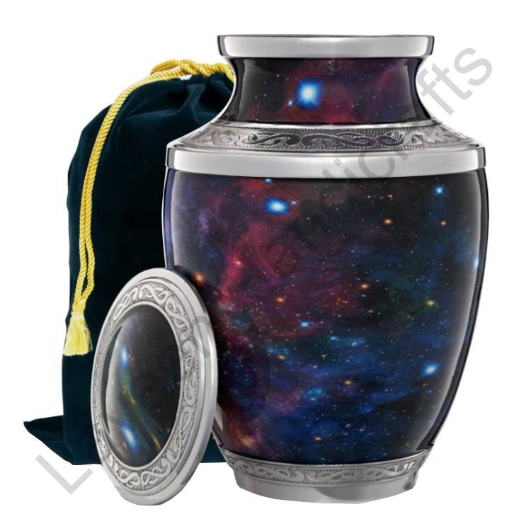 Cosmic Galaxy Star Human Urn Burgundy With Pouch