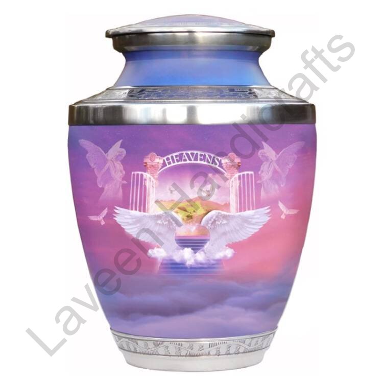 Heavenly Gates Angel Wings Human Urn Pink