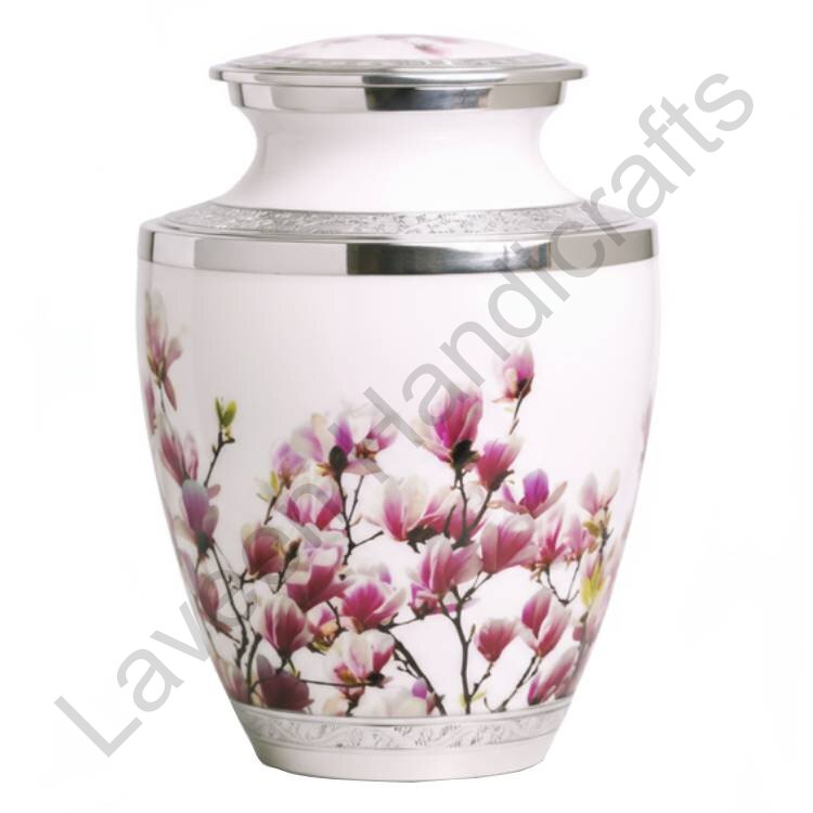 Magnolia Blossom Floral Human Urn White