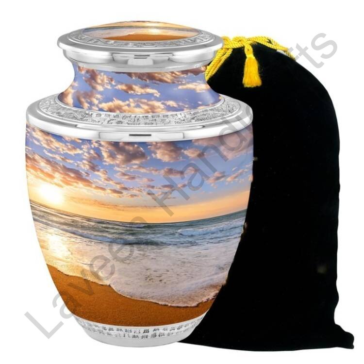 Sands Coastal Sunset Human Urn Golden With Pouch