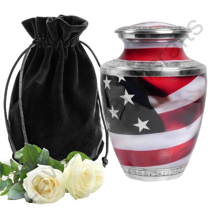 American Flag Human Urn Red / White / Blue