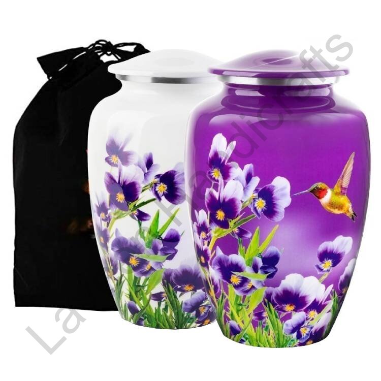 Hummingbird Human Urn Purple / White - 2 Pcs