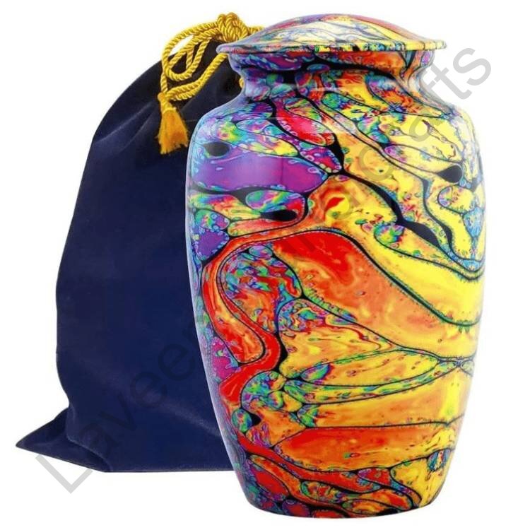 Rainbow Swirl Human Urn Yellow / Orange