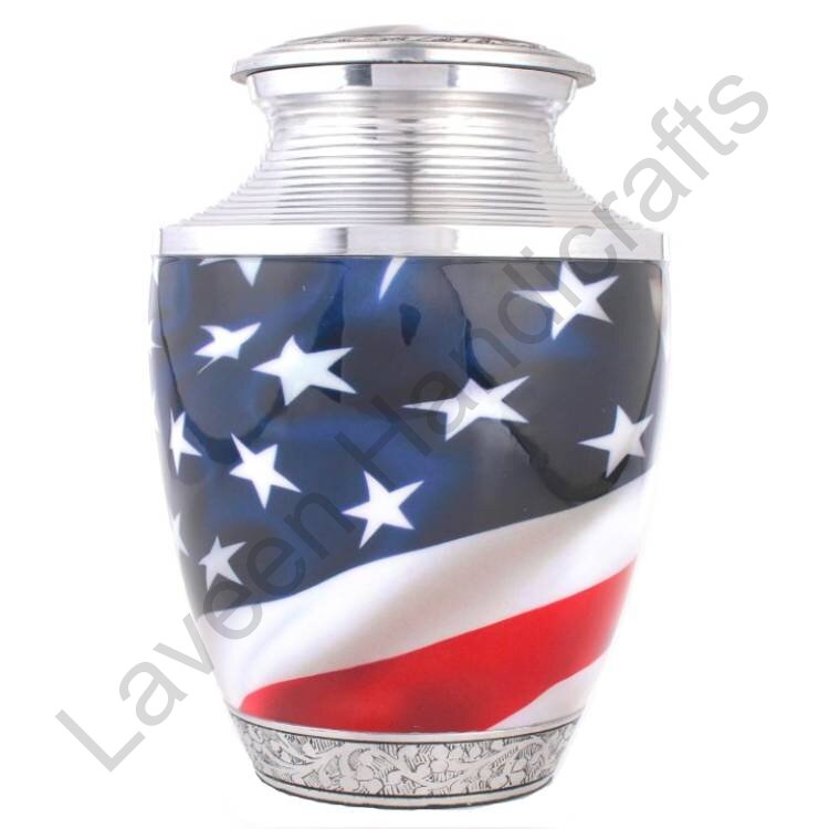 American Flag Heritage Human Urn Red / White / Blue