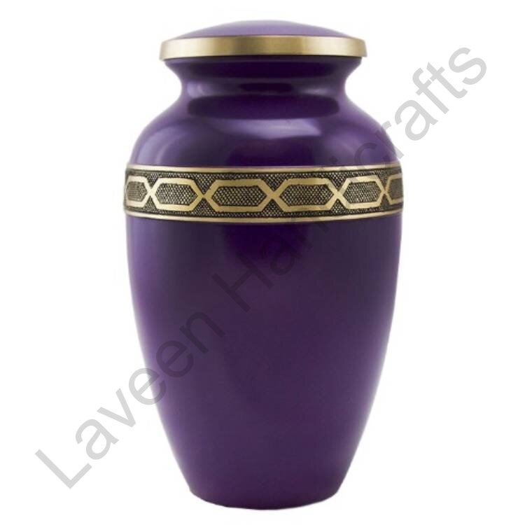 Royal Geometric Band Human Urn Purple