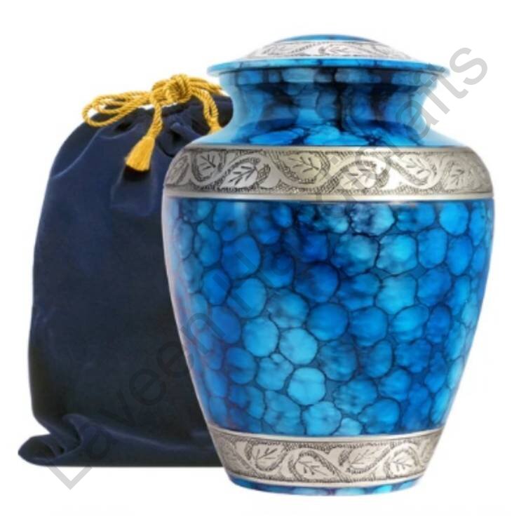 Stone Leaf Band Human Urn Blue