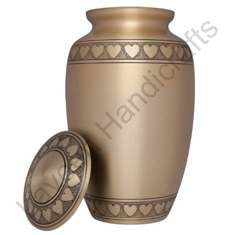 Heart Band Memorial Human Urn Golden