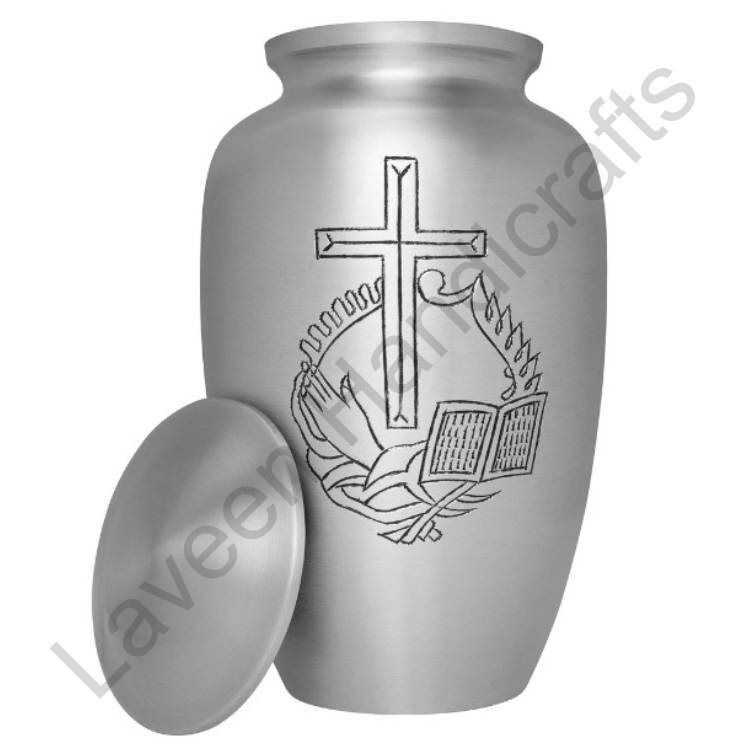 Praying Hands Bible Human Urn Silver