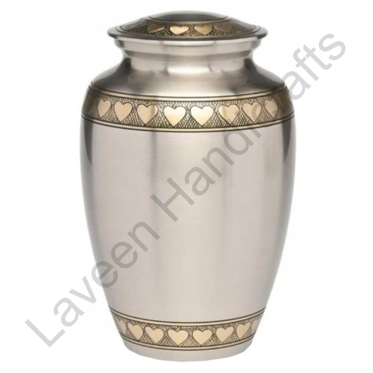 Heart Band Human Urn Silver