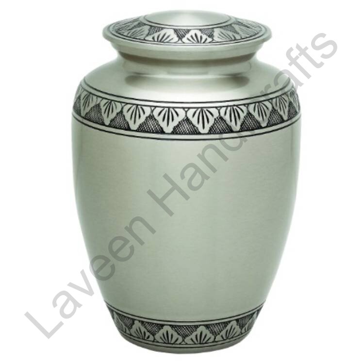 Leaf Detail Human Urn Silver