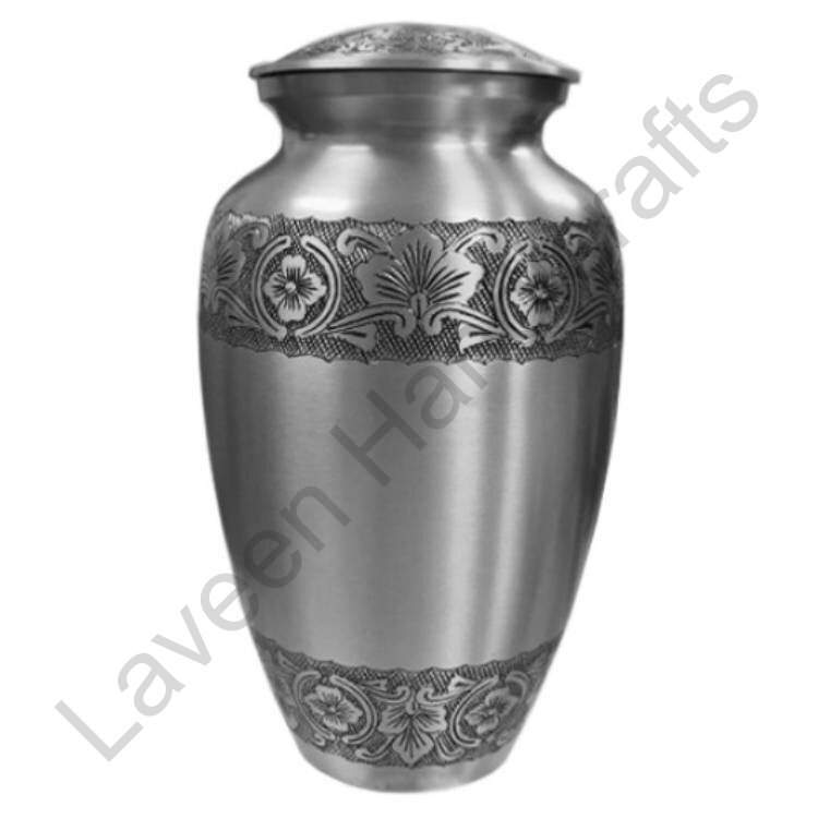 Floral Band Human Urn Silver