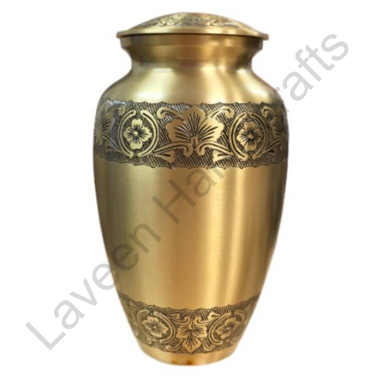 Floral Band Human Urn Golden