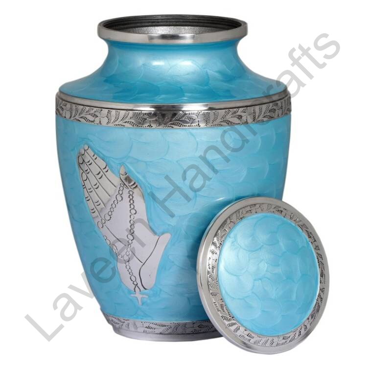 Praying Hands Human Urn Sky Blue