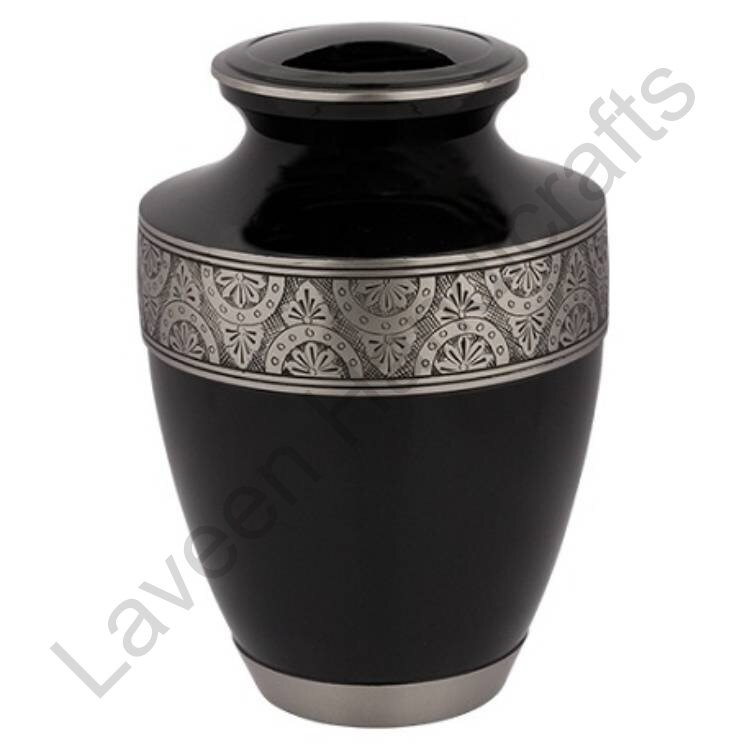 Elegant Ornate Human Urn Black