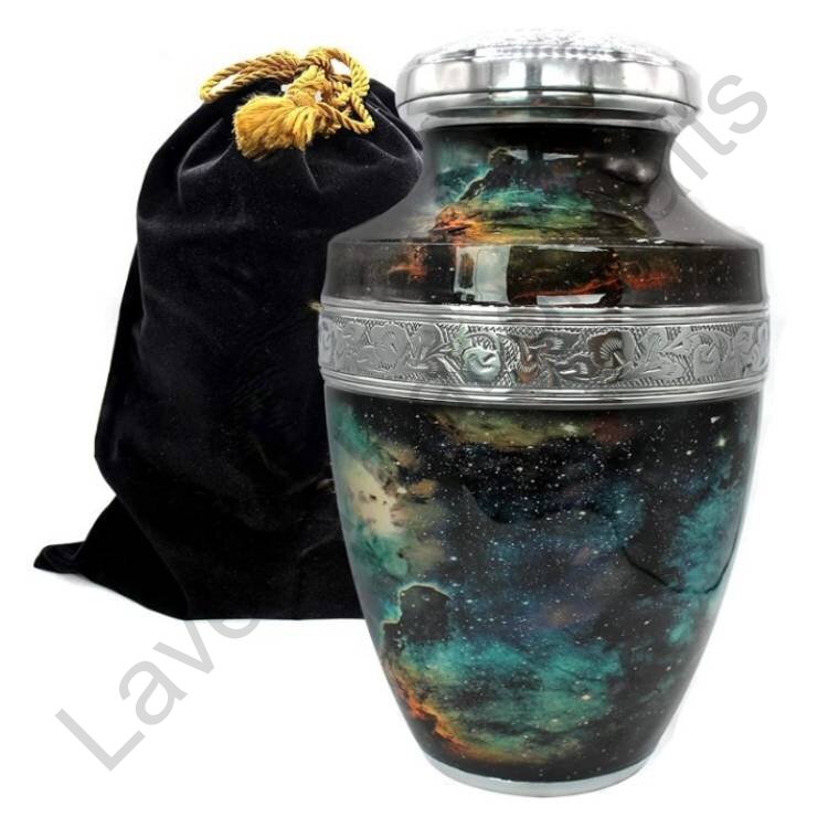 Cosmic Galaxy Human Urn Black / Teal
