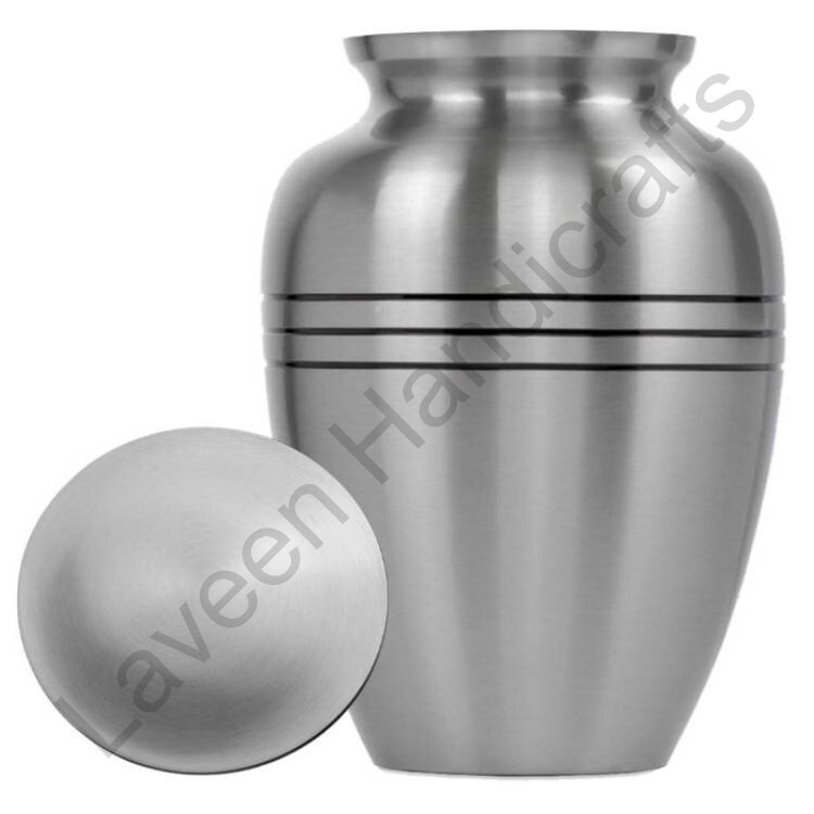 Brushed Minimalist Human Urn Silver