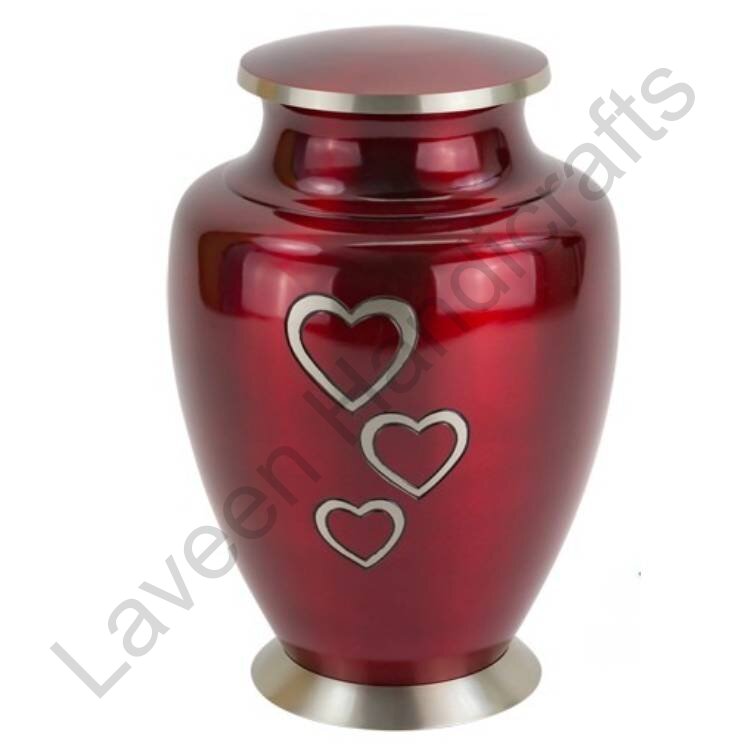 Heart Design Human Urn Red