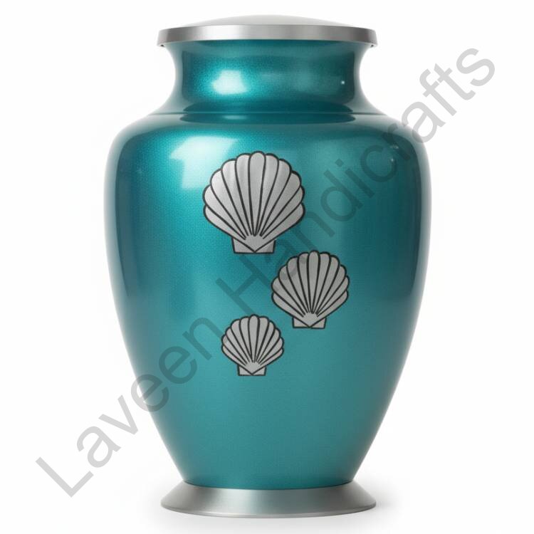 Simple Bloom Human Urn Teal