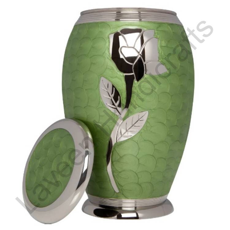Rose Pattern Human Urn Green