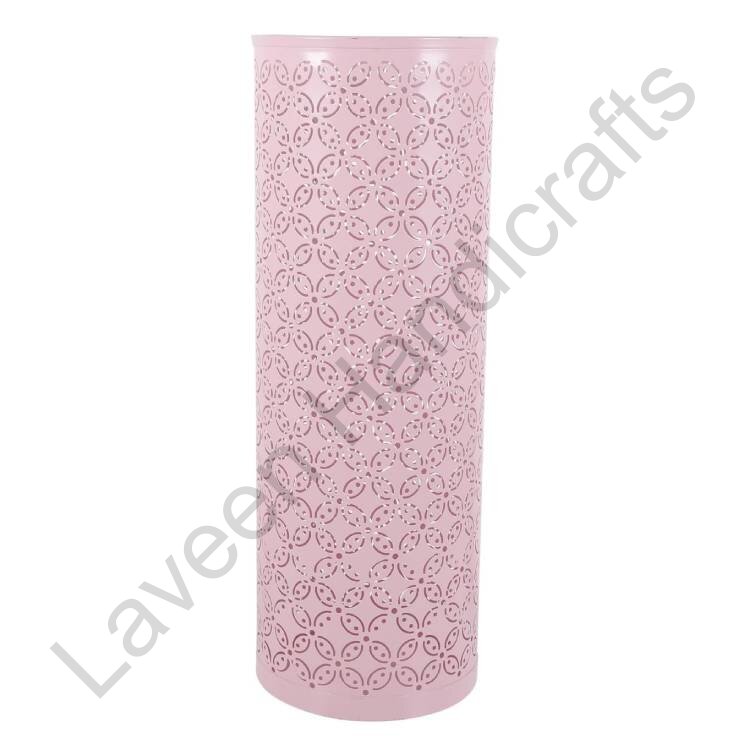 Entryway Tall Iron Umbrella & Walking Stick Stand Pink