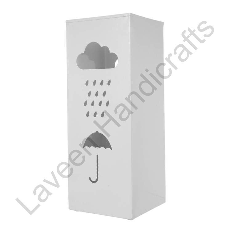 Entryway Iron Umbrella & Walking Stick Stand White