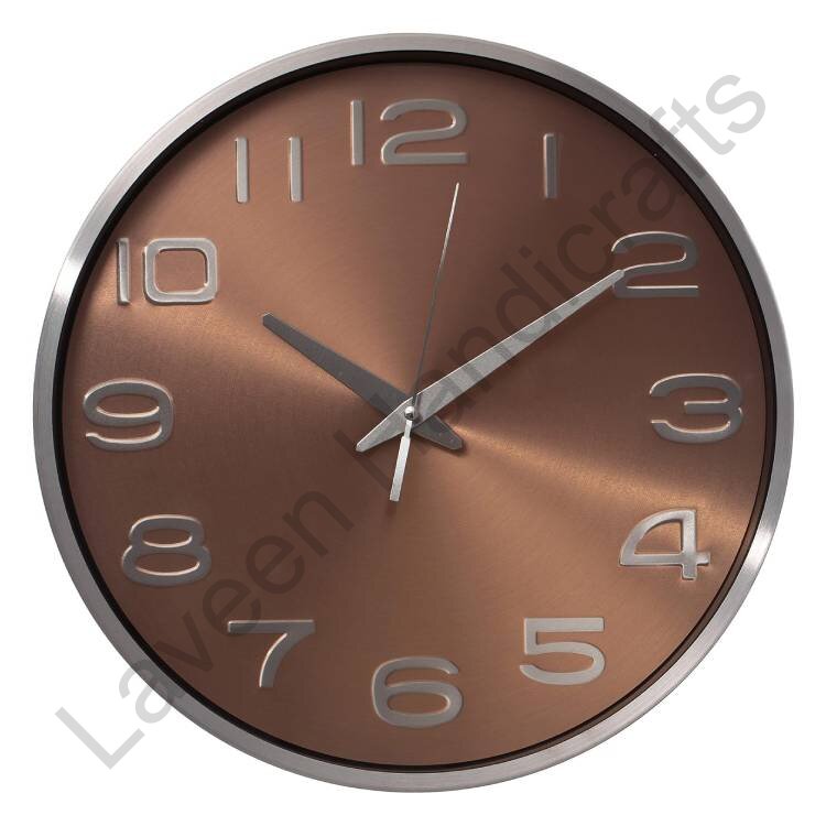 Round Wall Clock Golden / Brown