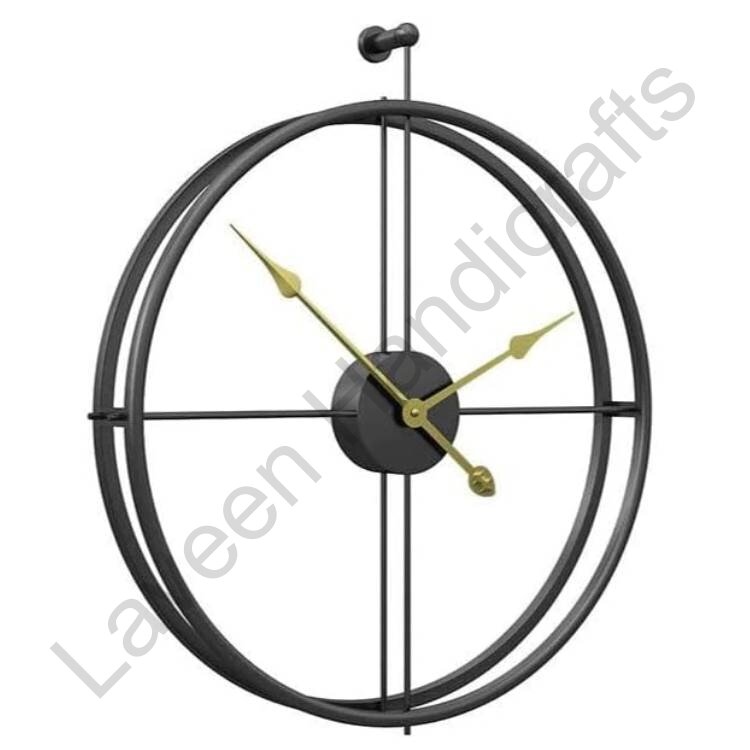 Wrought Iron Wall Clock Black