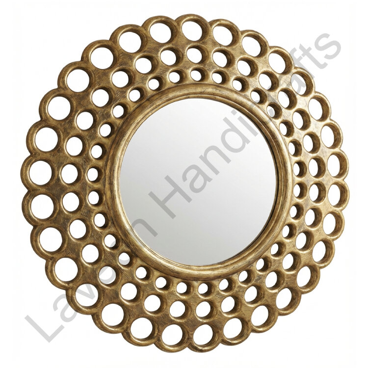 Circle Bubble Round Wall Mirror Golden